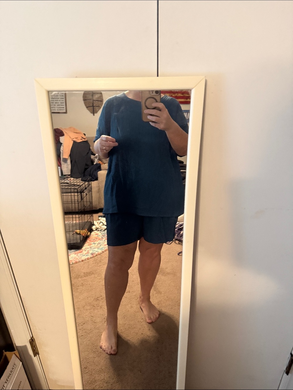 SHEIN Teal Short Sleeve Top & Matching Shorts Set